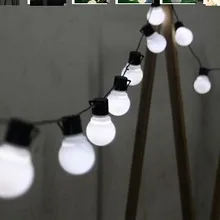 Новинка Outdoo освещение 5 см Большой размер светодиодный шар струнные лампы Черные Проводные новогодние огни Фея Свадьба Сад perndant гирлянда 10 м