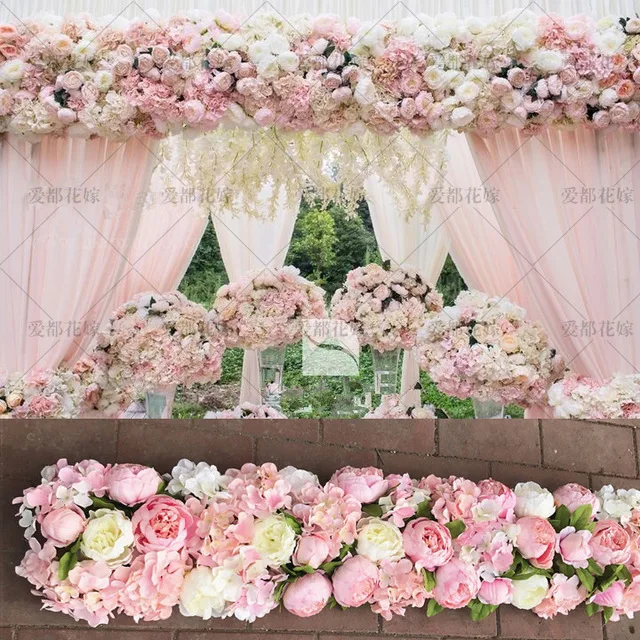 Hot Pink Wedding Pavillion Flowers Strips Square Canopy Flower Decoration Wedding Supply 4m X 24cm Flower Decoration Flowers Decoration Weddingwedding Flower Decoration Aliexpress