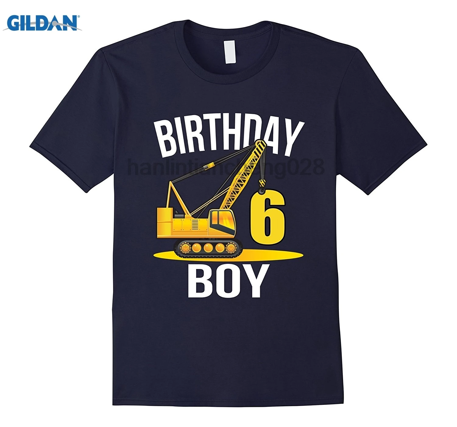 

GILDAN Kids 6th Birthday Construction Theme Bulldozer Boy's T-shirt