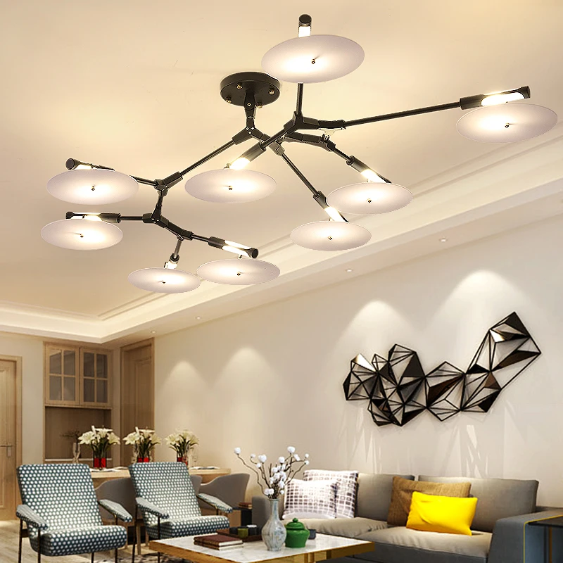 

Nordic creative art modern G9 LED ceiling light circular Aluminum Branch shape ceiling lamp