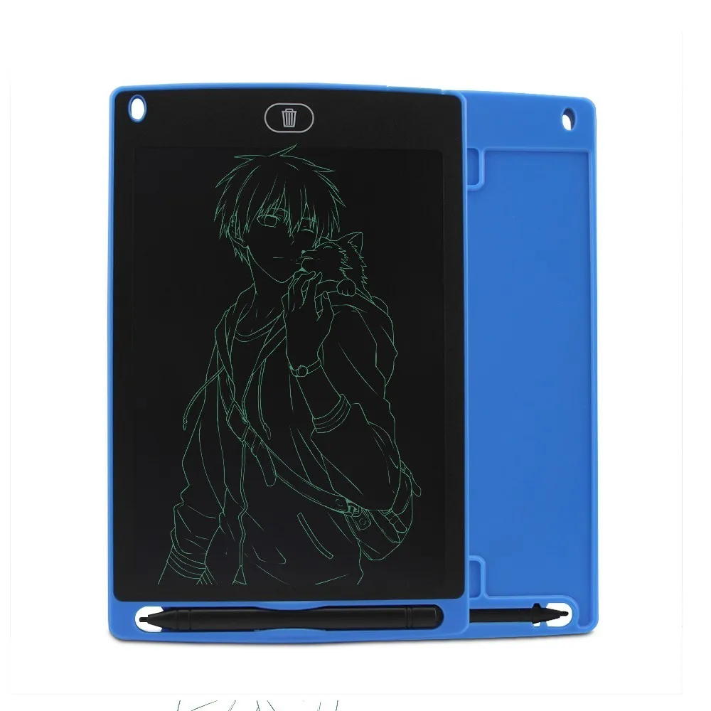 CHUYI 8," ЖК-планшет для рисования, цифровая графическая доска для рукописного ввода, записи заметок, сенсорная панель с стилусом для детского планшета - Цвет: Синий