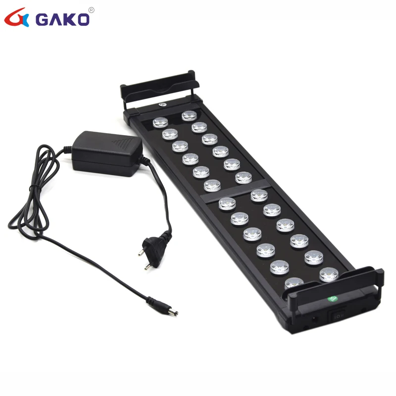 50~75cm 20W Aquarium LED Lighting Fish Tank Light Lamp with Extendable Brackets 16 White 8 Blue light for plant | Дом и сад