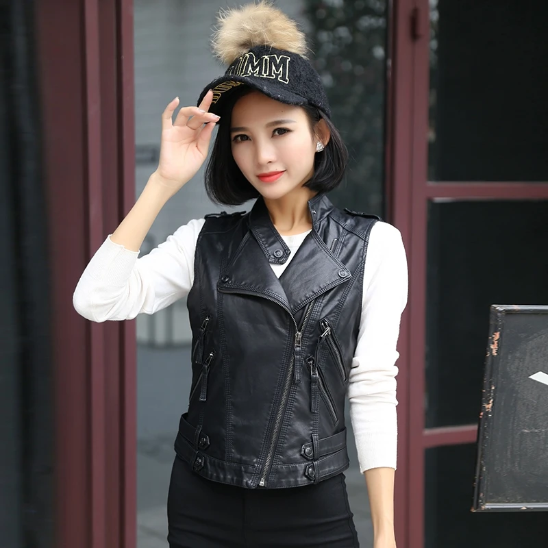 Outwear wine 2018 Gilet Manches Pu Lx1533 Gilets Poche Marque Femmes white Court Black gray Veste Ayunsue red Sans Red Moto Manteau Cuir Casual SdwnOv1q
