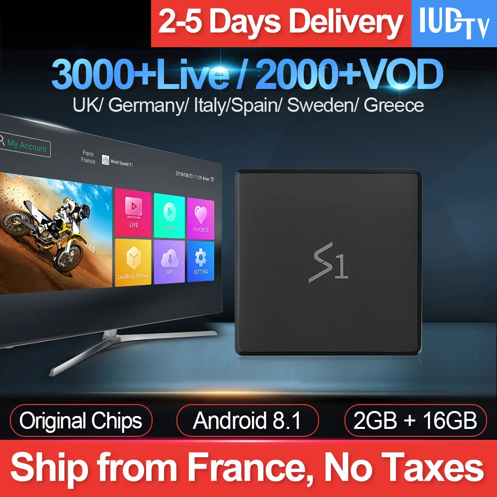 

Leadcool S1 IPTV Spanish Box Android 8.1 RK3229 with 1 Year IUDTV IPTV Subscription IPTV Spain Sweden UK Belgium Italy IP TV