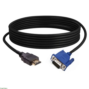 

3/5 Meters Super Long Gold Plated Connectors HDMI Male to VGA HD-15 Male Adapter Cable Cord for DVD HDTV Reliable