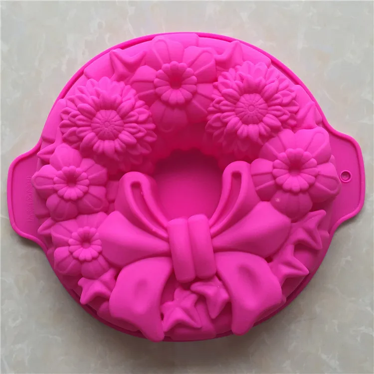 

Single Bow Flower Pattern Silicone Baking Tray Cake Mold Handmade Soap Mould - Patterns Liquid Mold Dates Mould Moulding Fogger