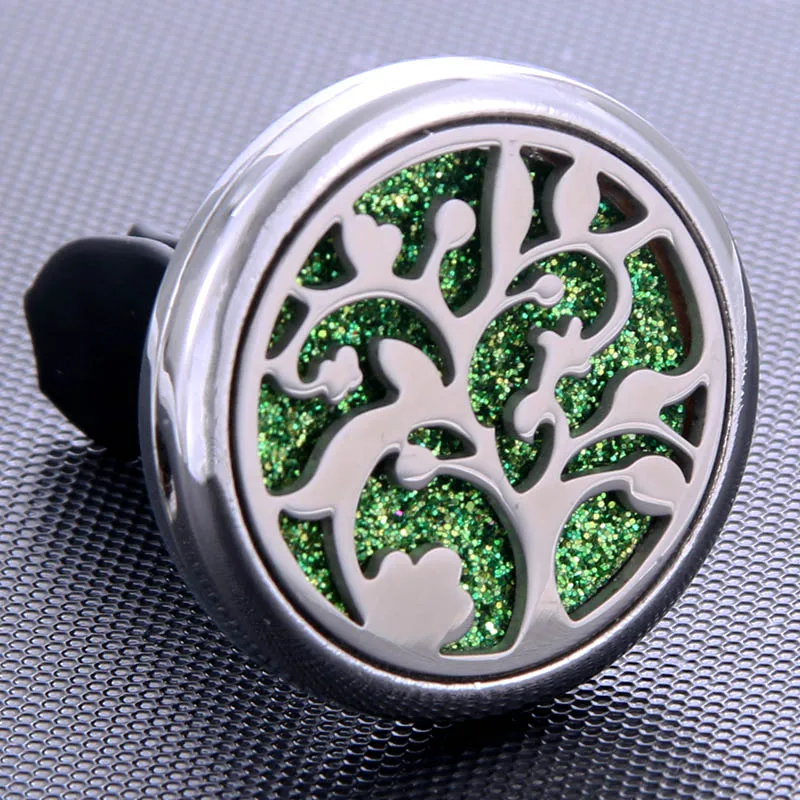 

New Stainless Steel Car Air Freshener Perfume Essential Oil Diffuser Locket Random Send 1pcs Oil Pads as Gift Girl Jewelry