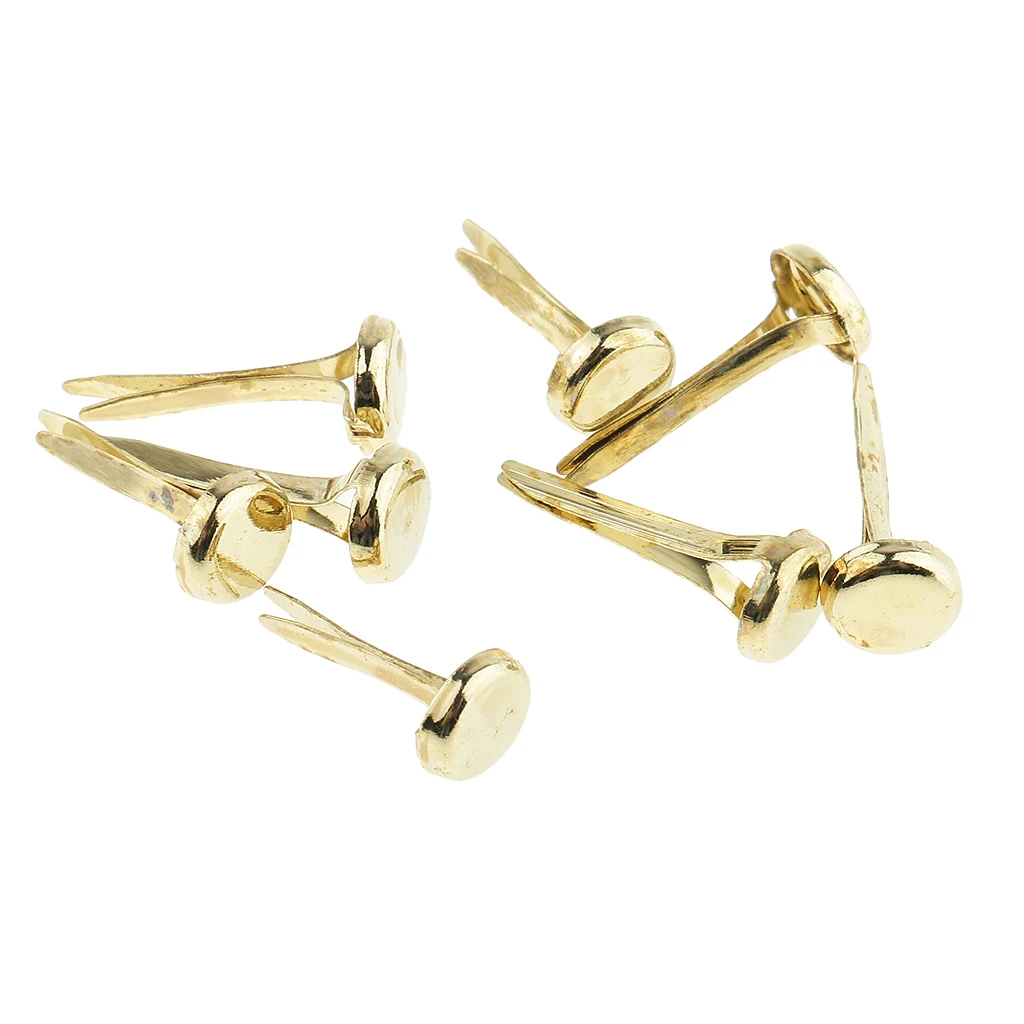 200 Pieces Golden Metal Brad Paper Fasteners for Scrapbooking Embellishment Paper Craft 8mm