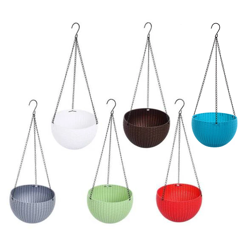 Plants Flowers Pot Hanging Chain Basket Holder Home Balcony Garden Decoration Home Garden Supplies