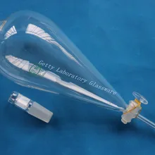 1000 мл(1л) пириформенная сепараторная воронка, капельная Воронка с прямым наконечником для капельного, 24/40 шарнир, стеклянный стопкок