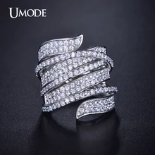 UMODE Anillos Rhodium plated Full Paved Top Grade CZ Fashion Finger Rings For Women Cheap Chinese Jewelry AUR0205
