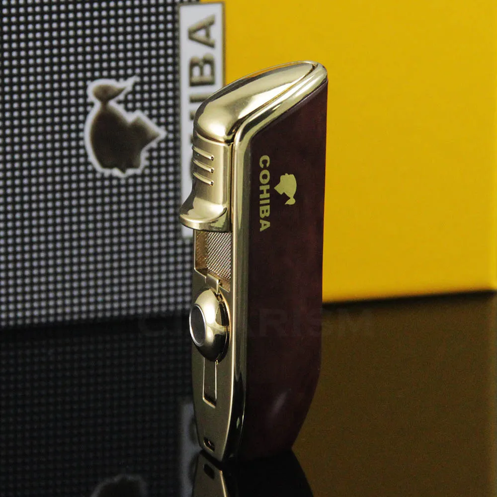 

COHIBA Red Snake Mouth Shape 3 Torch Jet Flame Cigarette Cigar Lighter W/ Punch Shipped from US