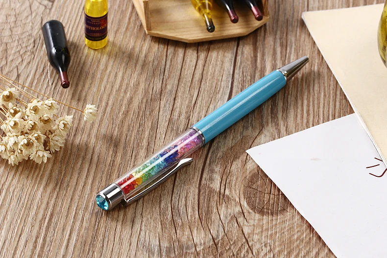1 шт. GENKKY kawaii красивая женская Радужная кристальная Шариковая ручка со стразами, уникальный дизайн, кристальная ручка 11 цветов