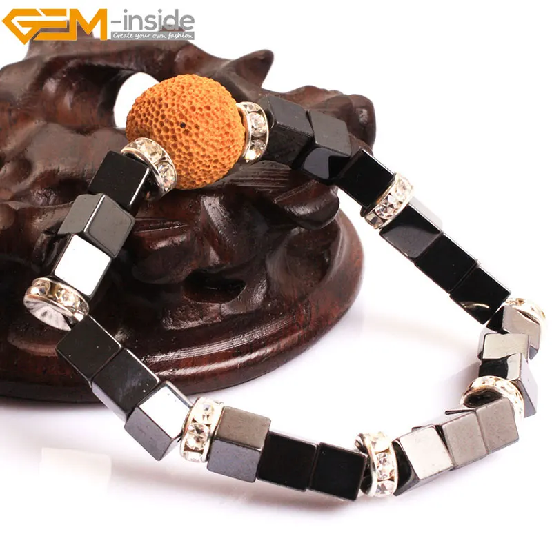 

Gem-inside Natural Hematite Magnetic Therapy Healing Stone Bracelet Jewelry For Women Men Selectable Style
