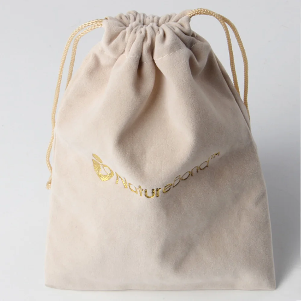 Custom lovely Jewelry Pouch suede thick Velvet Draw String Bag for gift