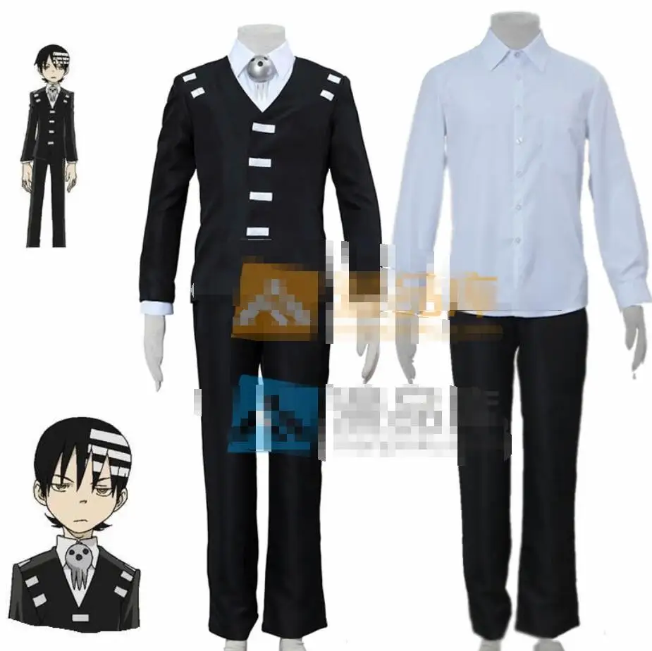Anime Soul Eater cosplay Death the Kid cos Halloween male uniform