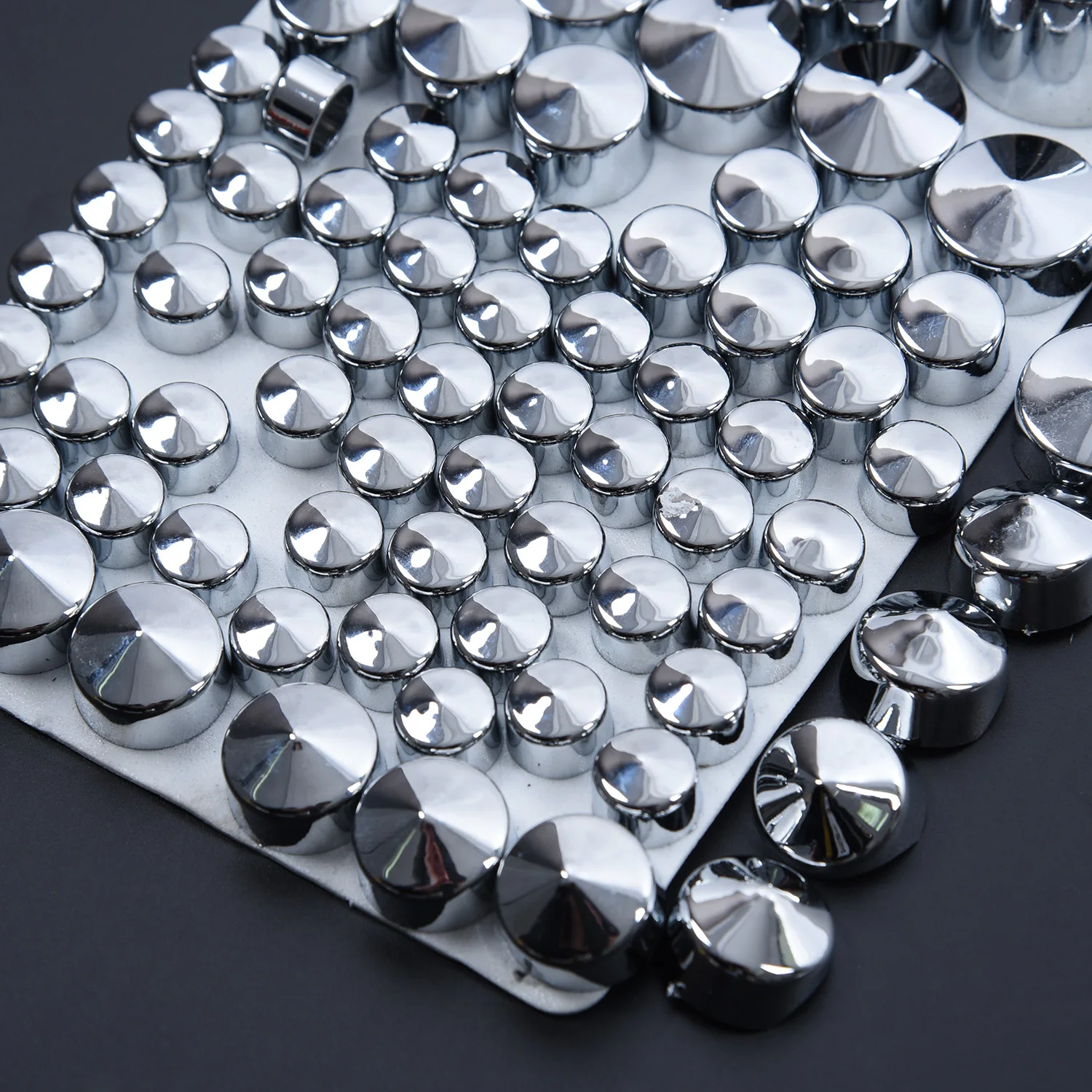 

87pcs ABS Chrome Silver Bolt Toppers Cover Cap Kit Easy to install For Softail Twin Cam 84-06 New