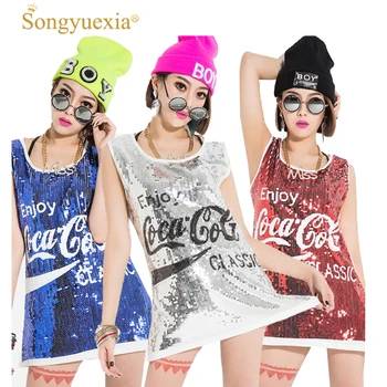 

SONGYUEXIA Woman Ds costume paillette vest costumes dance clothes jazz clothes female singer performance Party Costumes