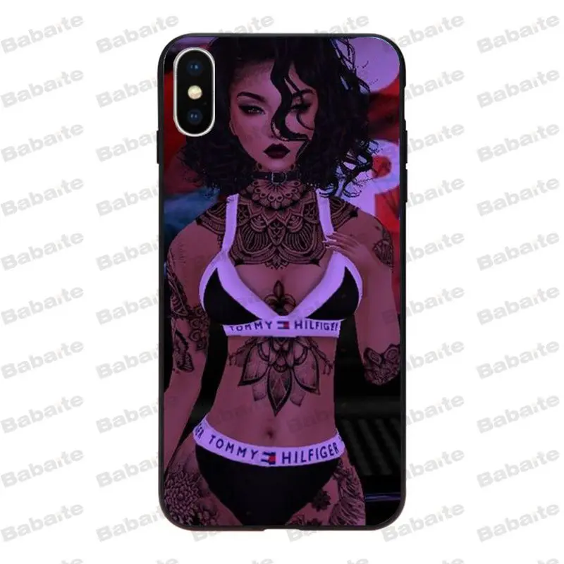 Красивый черный чехол для телефона Babaite в стиле афро девочек iPhone X Xs Xr XsMax 10 7 7plus 8