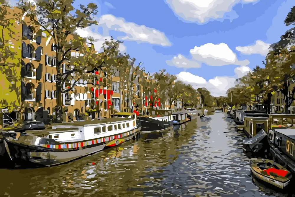 PX-08 Amsterdam canal barge 4060_vectorized_vectorized