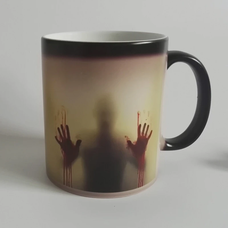 MHNS Morphing mugs the walking dead Coffee Tea Milk Hot Cold Heat Sensitive Color changing Black and White 11 Oz Ceramic Mug trangel WA-2SDD-303 MHNS Morphing mugs the walking dead Coffee Tea Milk Hot Cold Heat Sensitive Color changing Black and White 11 Oz Ceramic Mug trangel WA-2SDD-303