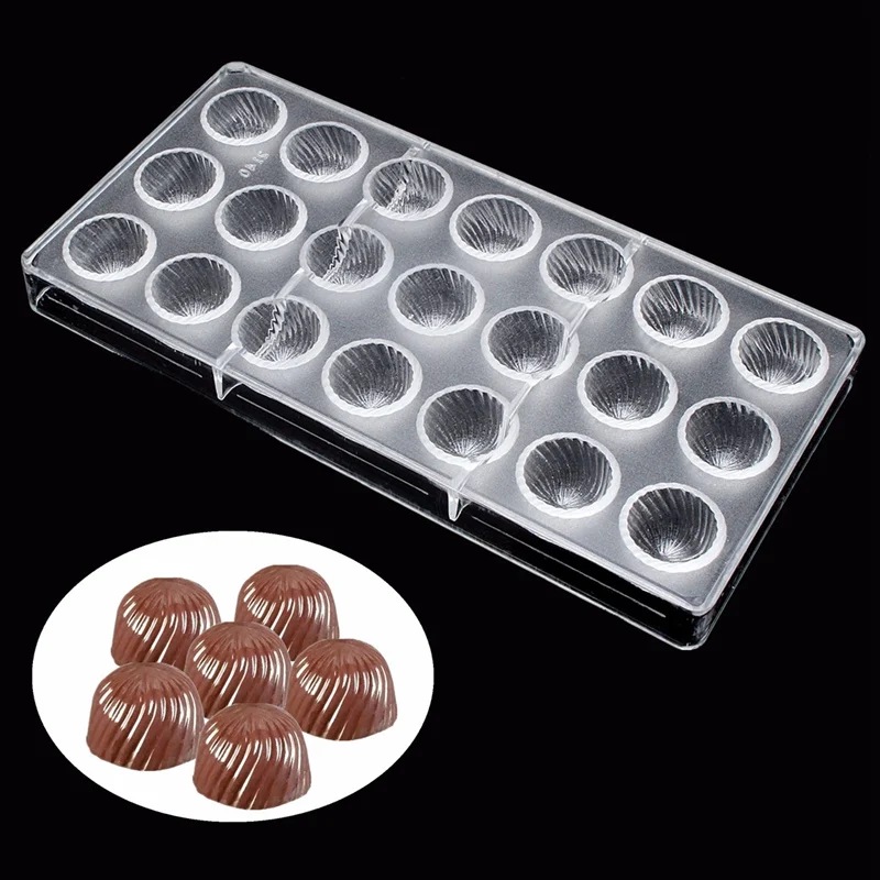 Clear Hard Screw Thread Sunflower Shaped Chocolate Molds Polycarbonate Candy Chocolate Cookies Jelly Pudding Moulds DIY