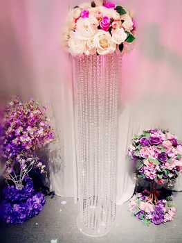 

10PCS/lots Clear acrylic wedding centerpiece flower stand 120cm tall 25cm diameter for wedding Table centerpieces decoration