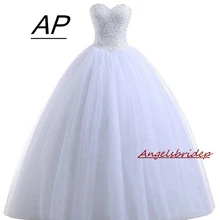 Angelsbridep Белое Бальное платье Бальные платья очаровательные блестки бисер Сладкие 16 Платья для 15 органза Vestido Debutante