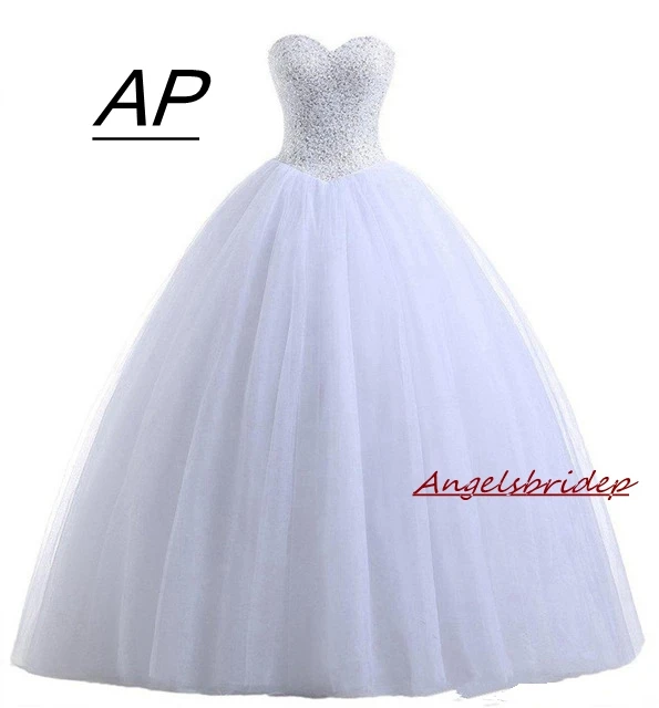 

Angelsbridep White Ball Gown Quinceanera Dresses 2019 Charming Sequins Beading Sweet 16 Dresses For 15 Organza Vestido Debutante