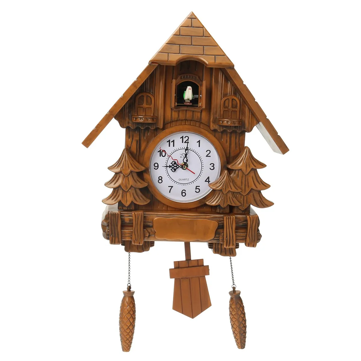 

KiWarm New Arrival Retro Cuckoo Clock Forest Quartz Swing Wall Alarm Clock Handmade Crafts for Home Room Shop Hanging Decor Gift