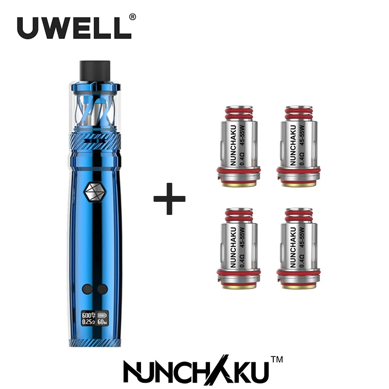 UWELL NUNCHAKU Kit & Coil Set 5 80 Вт с емкостью мл 18650 батареей или USB зарядкой (без батареи)