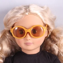 Doll accessories,Gold With Glitter Sunglass Wear fit 18″ American Girl Doll , Children best Birthday Gift