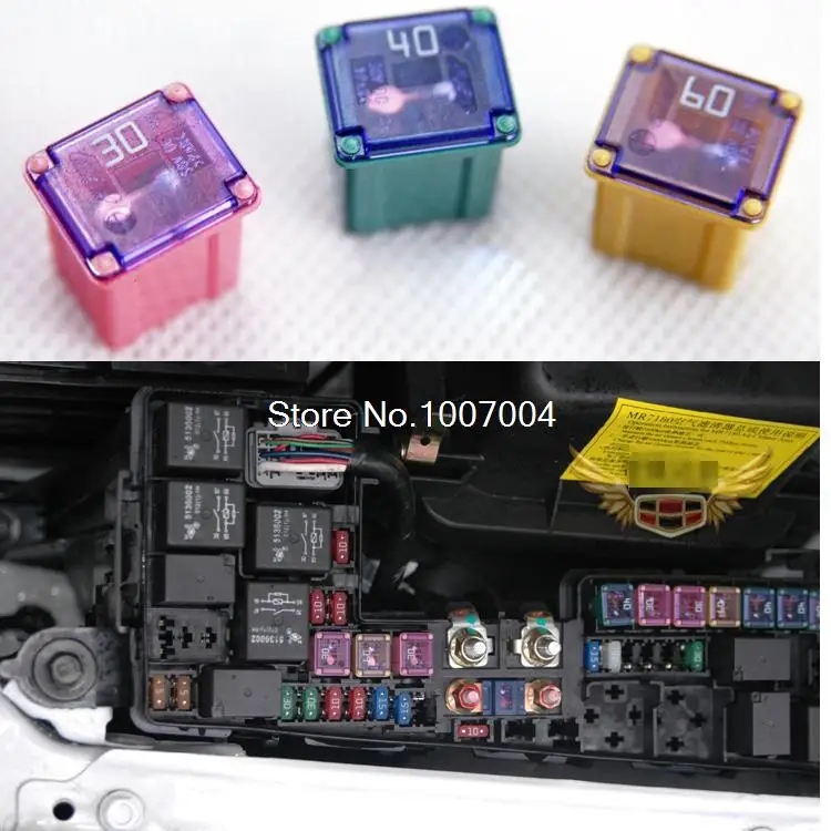 5 PCS AUTO fuse 30A 40A 60A Geely Emgrand EC7 EC8 GX7 GC7 SX7 SC7 GX2 slow-blow fuse/Engine square Car fuse
