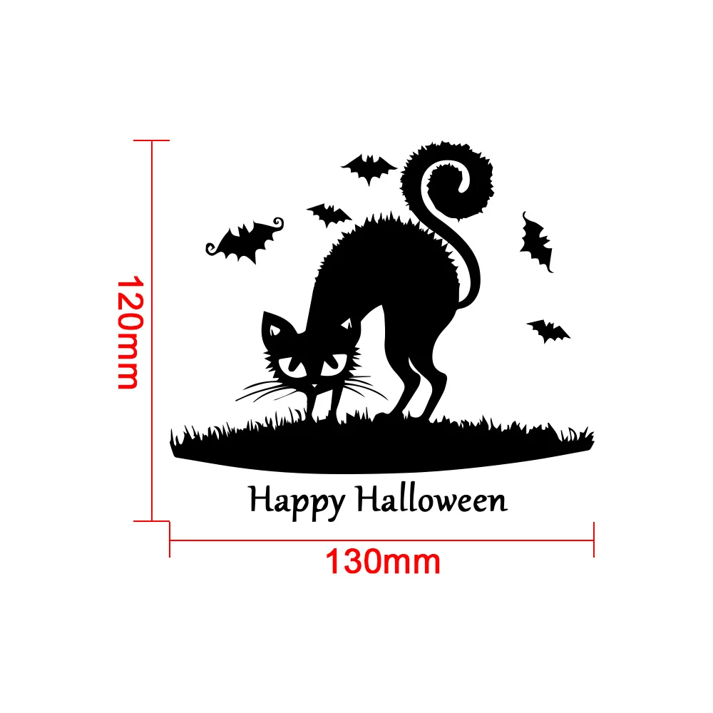 BLACK CAT Vinyl Decal Sticker Car Window Wall Bumper Happy Halloween Home Decor