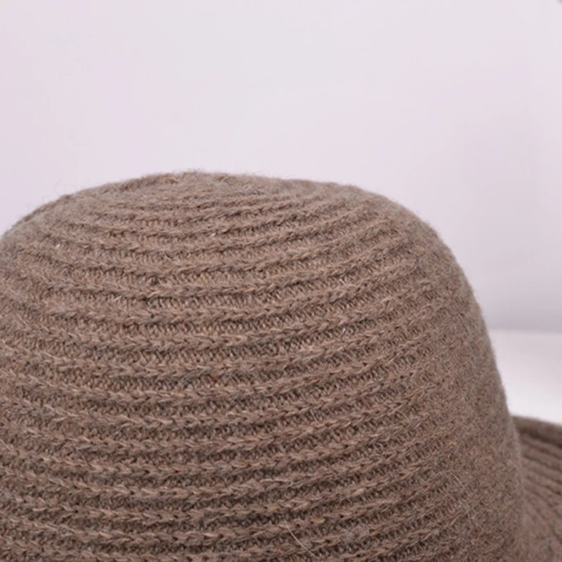 Летняя женская шляпа из хлопка в Корейском стиле, вязаная шапка с волнистыми полями для женщин, упаковываемая Панама, однотонная простая женская шляпа ведро, шапка