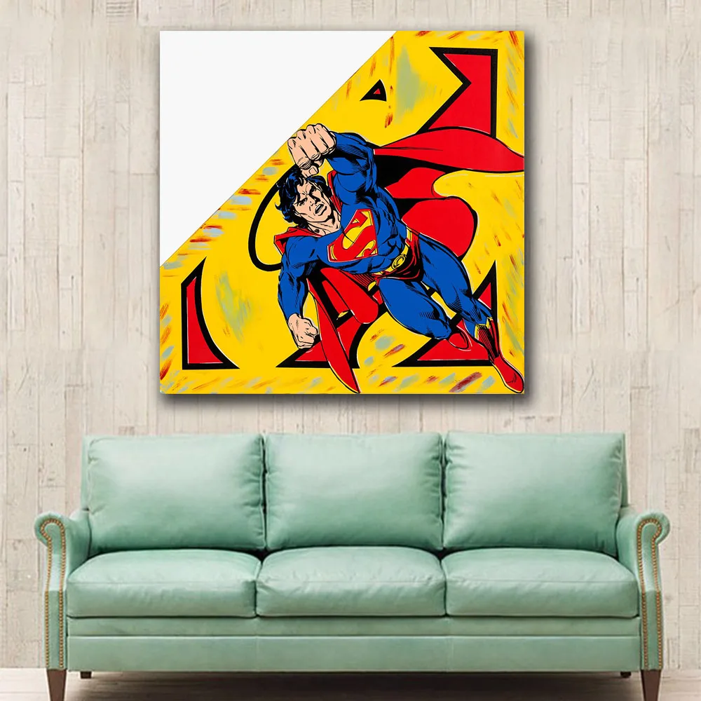 Oil Painting POP art Superman Limited Edition Wall Decor Painted Wall