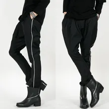 27-44! Мужская одежда осень-зима повседневные мужские модные мужские брюки тонкие обтягивающие штаны шаровары певицы костюмы