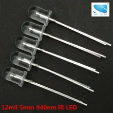 10 Pcs 5mm 100mW Infrared IR LED Night Vision 940nm invisible Diode 60 degree Led Light Diodes Energy Saving