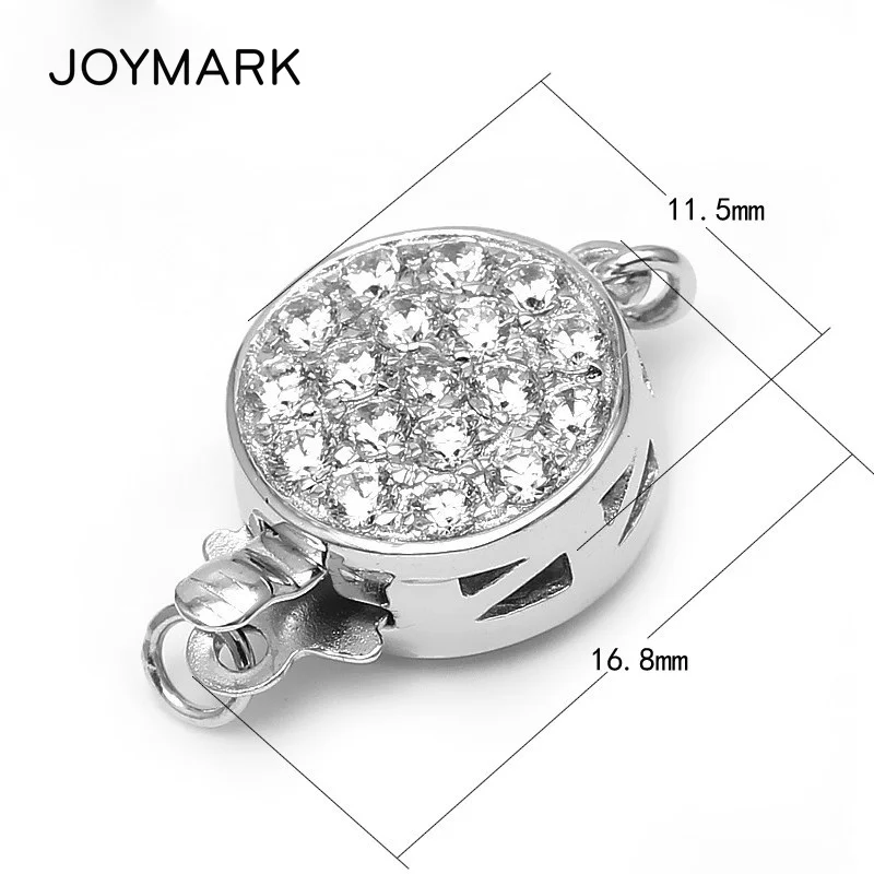 

Fine Jewelry Accessories Micro Pave Zircon Stone 925 Sterling Silver Round Box Clasps For Necklace Bracelet Ending SC-CZ016