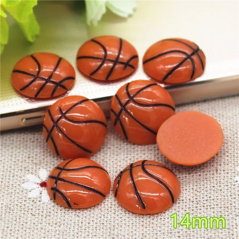 Mini Order 10pcs 25mm Basketball football baseball golf Sports Resin  Cabochons Flatback Clay Bead Charms Material Clip Decor - AliExpress