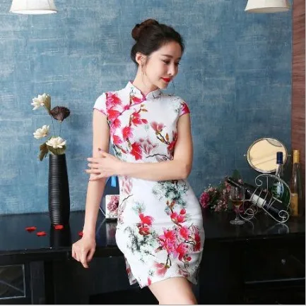 Женский Чонсам 5XL 4XL Shanghai Tang Qipao для вечеринки - Цвет: Серый