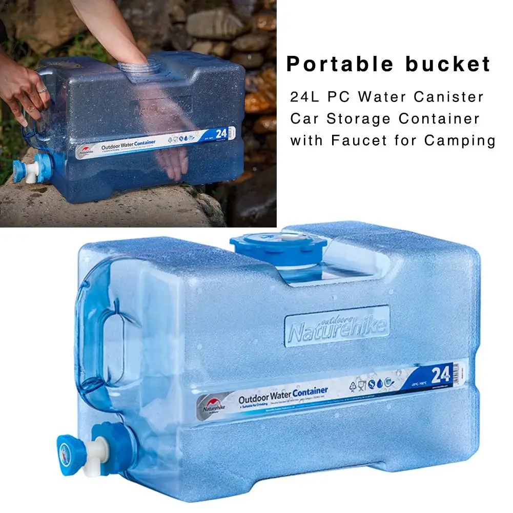 Tanque de Água de Grande Capacidade ao ar Recipiente de Água Chaleira de Condução com Torneira Transporte da Gota Balde Livre Portátil Camping Piquenique 24l 17 High Quality Esporte e Lazer