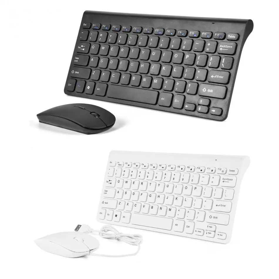 Mini Slim 2.4GHz Wireless Keyboard and Mouse Kit for Desktop Macbook