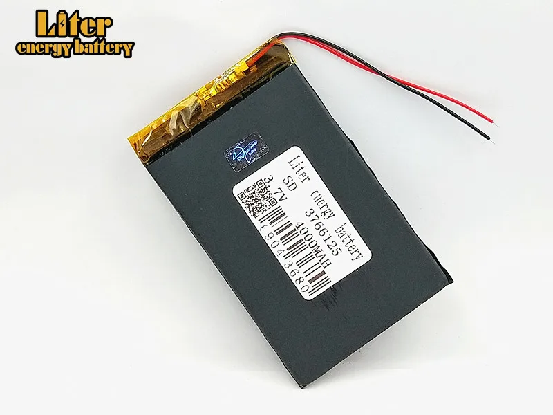 1/2/4 шт 37x66x125 мм 3,7 V 4000 mah литий-полимерный Перезаряжаемые Батарея 3766125 с защитой борту для планшетных ПК DVD gps