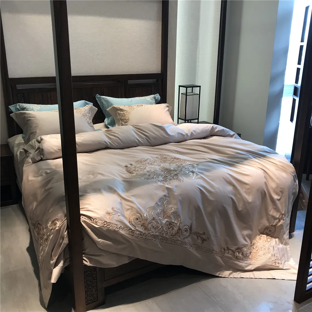 

100s Egyptian long-staple cotton European high-end comfortable bedding RUIYEE King size bedding set duvet cover sheet pillowcase