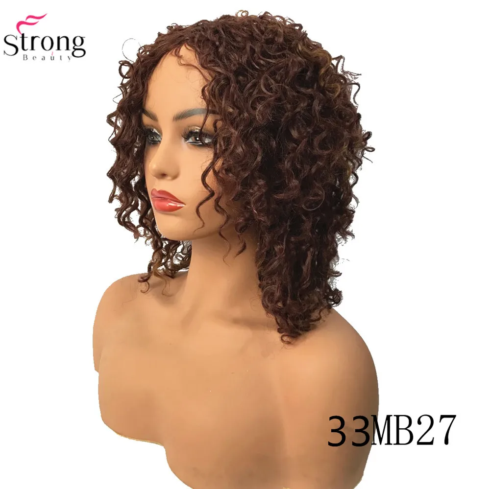 Peruca sintética curto ombre afro kinky encaracolado