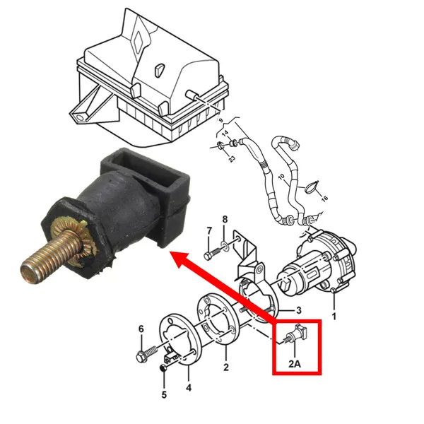 Вторичный воздушный насос резиновое Крепление для VW Beetle Golf для Jetta 99-06 06A133567A буферная Резина Rad 1999-2009