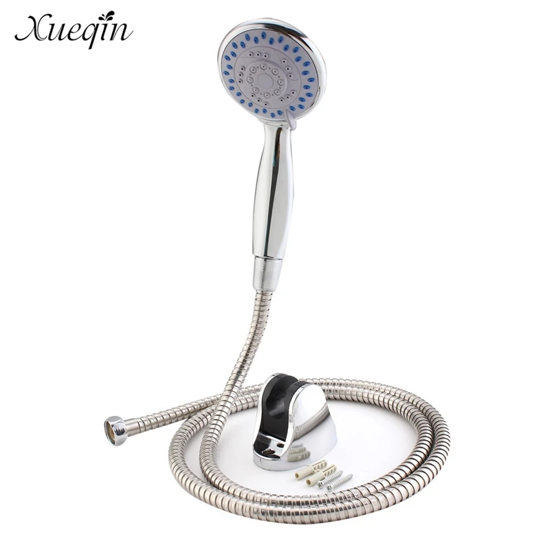 

Xueqin Universal 3 Modes Bathroom Hand Rainfall Shower Head Adjustable Chrome Bath Showerhead With Water Hose Holder Shower Sets