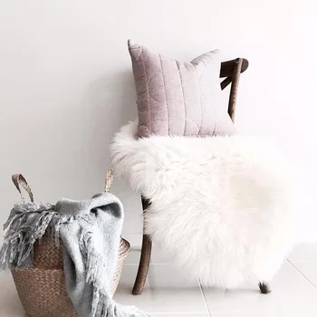 

Genuine sheepskin chair cushion shaggy sheep fur sofa cover for home decor bed slide floor mat fur cushion mat sheep skin carpet