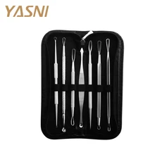 7 шт. лица комедона акне иглы инструмент для удаления угрей Комплект Клип прыщ Пинцет Пятна Extractor Комплект ухода за кожей лица MS30